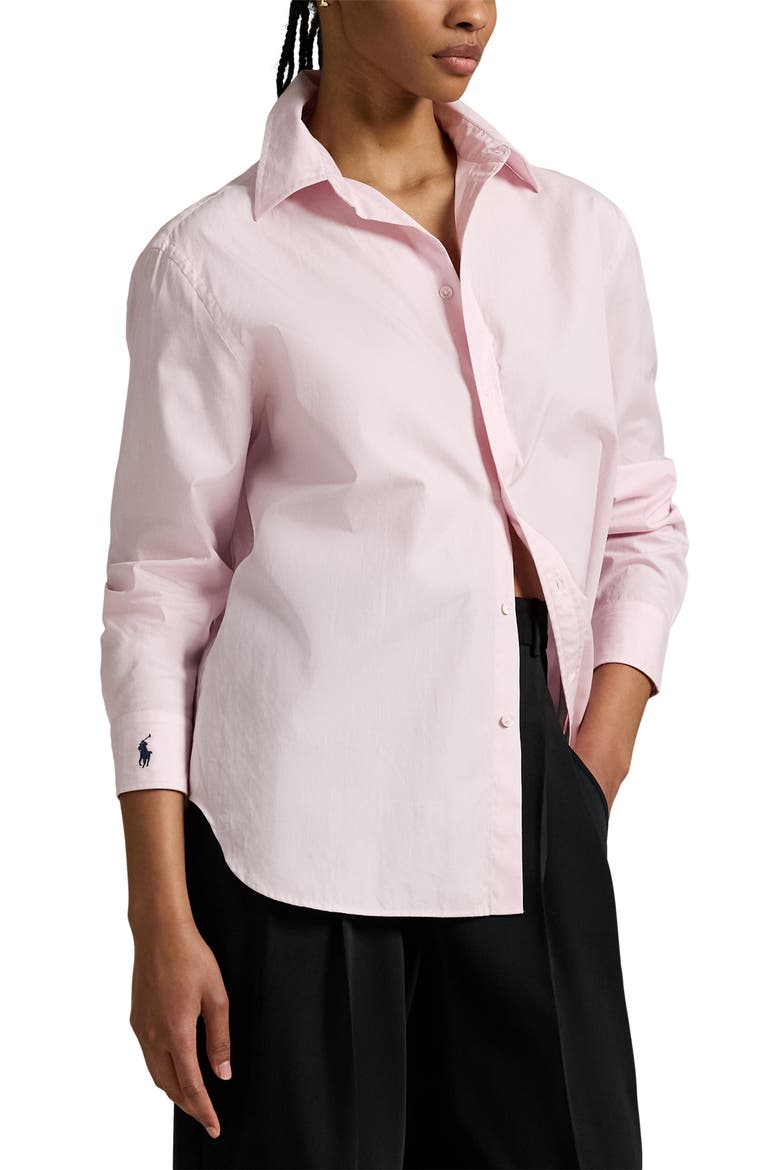 End-On-End Oversize Fit Cotton Shirt, Main, color, SURFSIDE ROSE