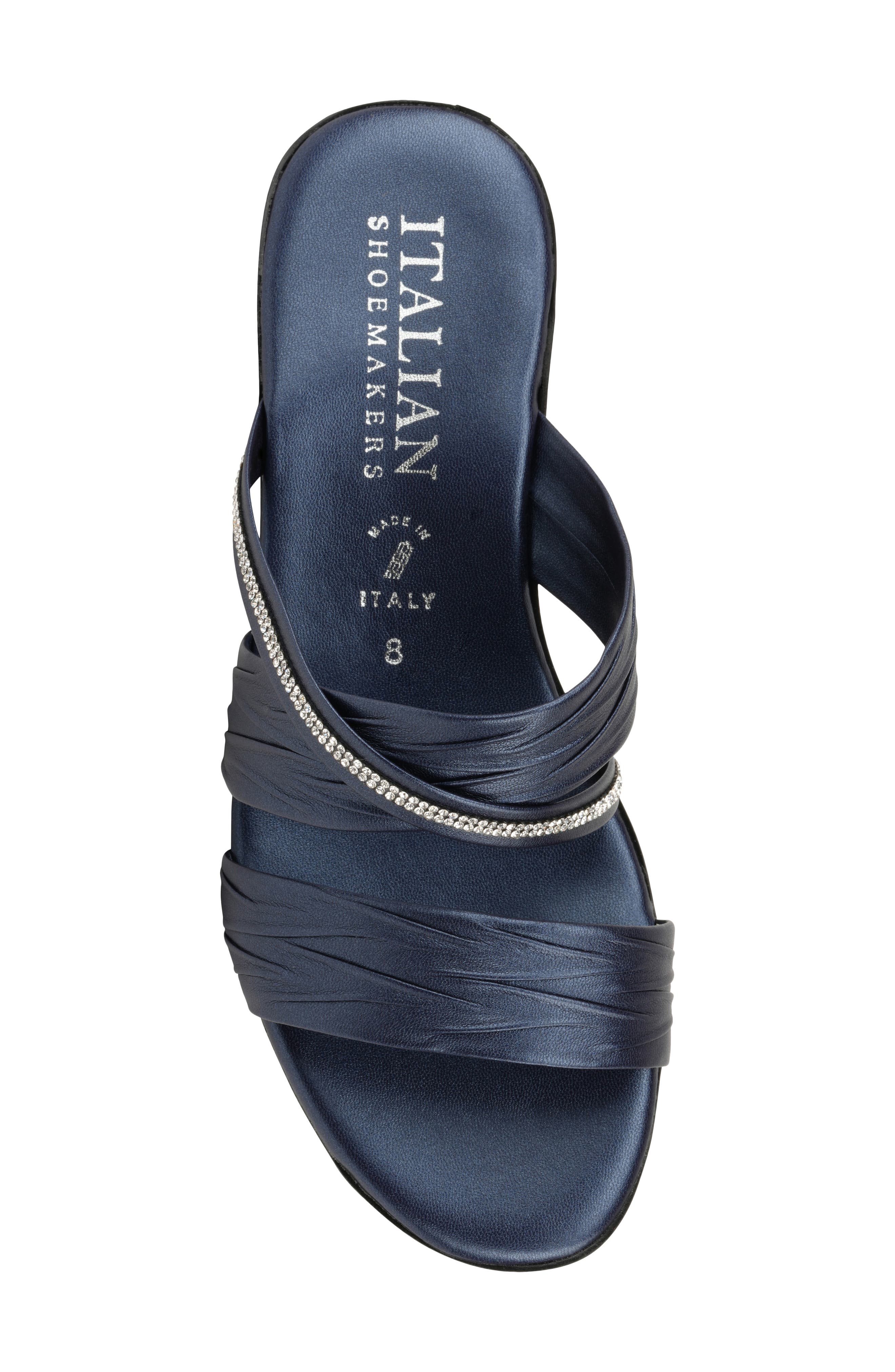 Hollis Wedge Slide Sandal, Alternate, color, BLUE METALLIC
