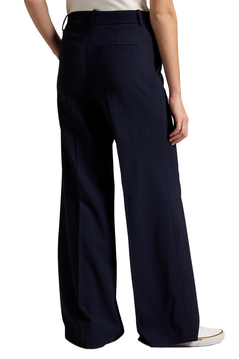 Beaton High Waist Flare Leg Stretch Wool Pants, Alternate, color, NAVY