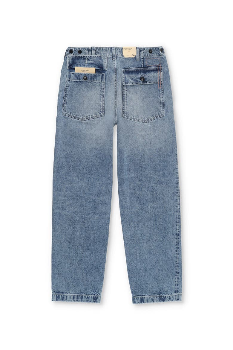 Vietnam Inspired Bleach Wash Denim Pants, Alternate, color, Blue