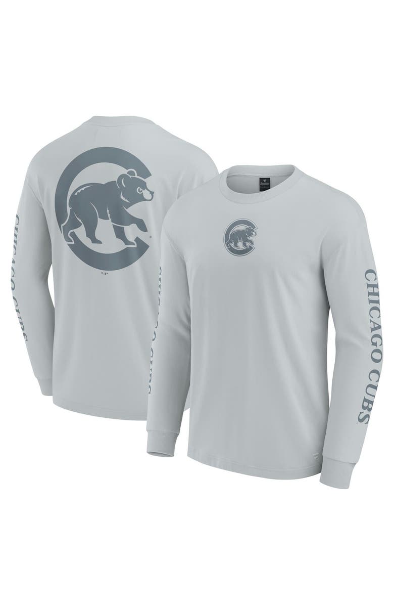 FANATICS Men's Fanatics  Gray Chicago Cubs Elements Strive Long Sleeve T-Shirt, Main, color, Gray