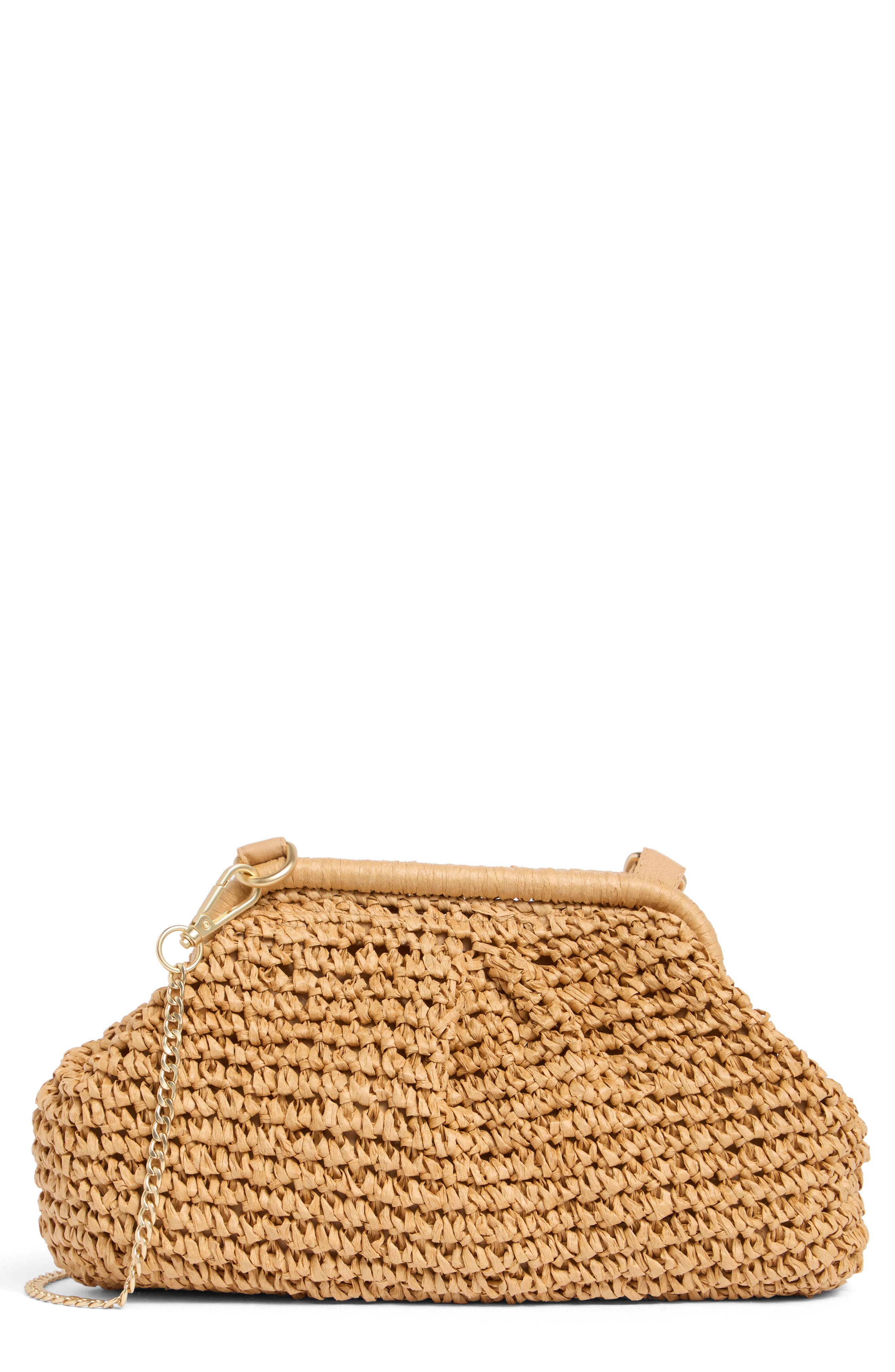 LSPACE Harmony Convertible Raffia Clutch, Main, color, Natural
