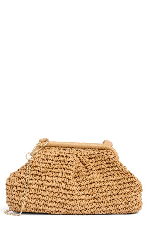 Harmony Convertible Raffia Clutch