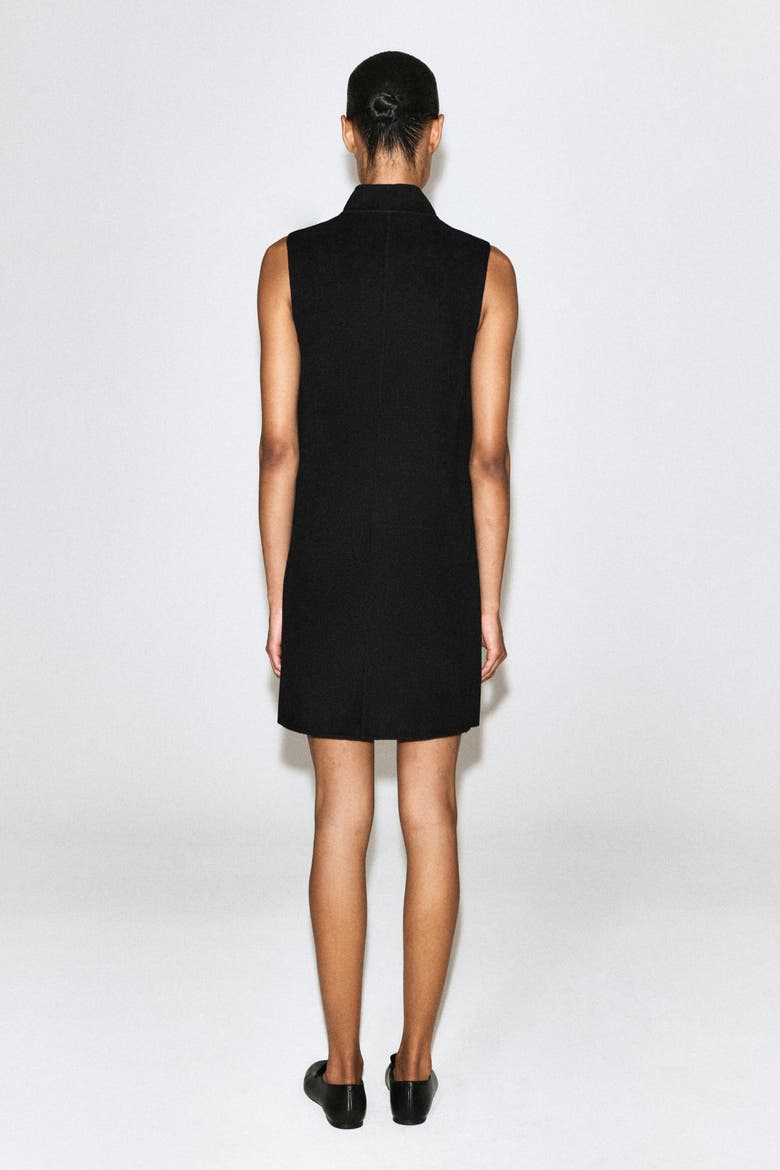 Double-Faced Wool-Blend Mini Dress, Alternate, color, BLACK