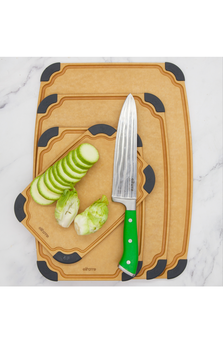 Eli Home Essential Series 4-in-1 Cutting Board Set, Main, color, Brown