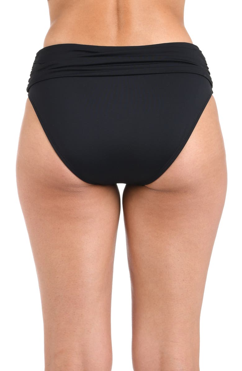 La Blanca Island Goddess Twist Bikini Bottoms, Alternate, color, Black