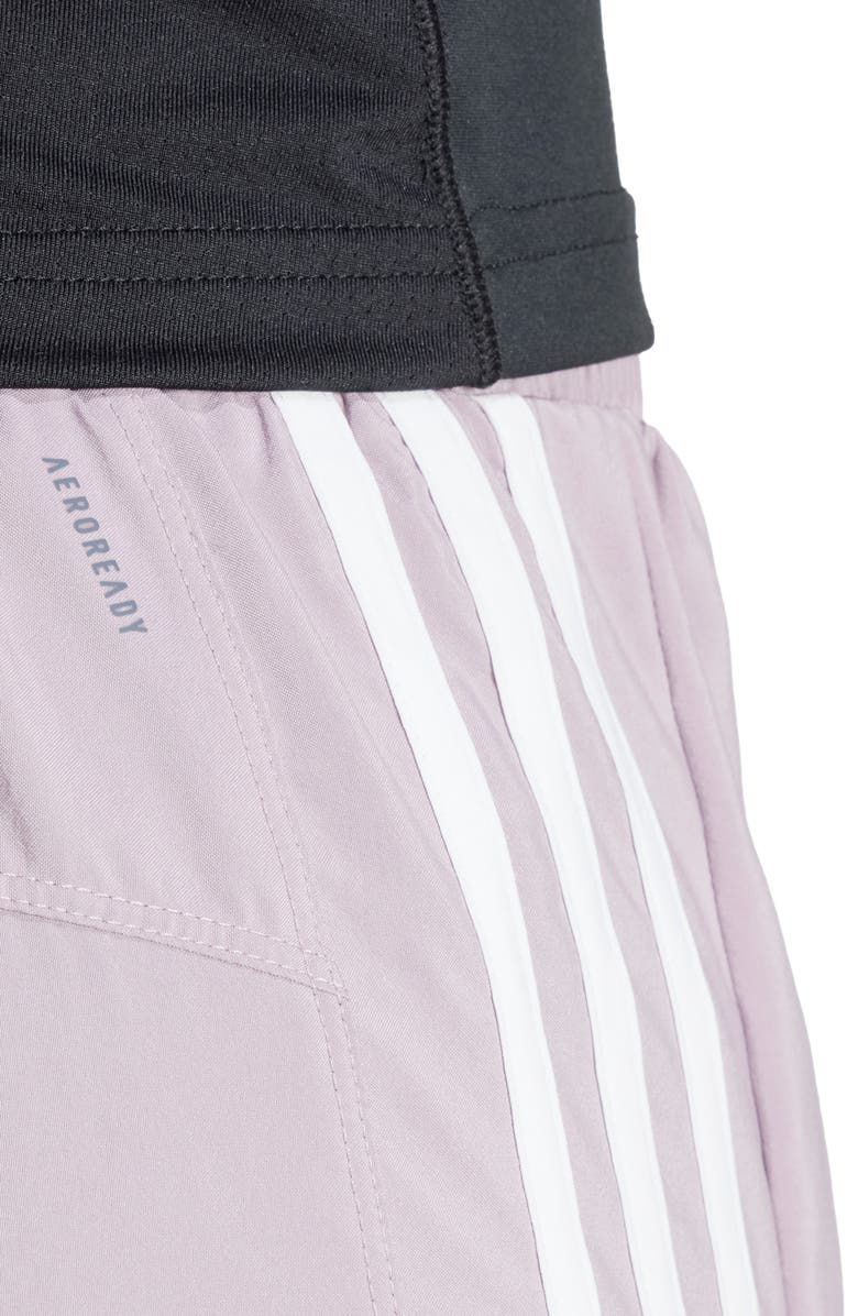 adidas Pacer High Waist Training 3-Stripes Woven Shorts, Alternate, color,