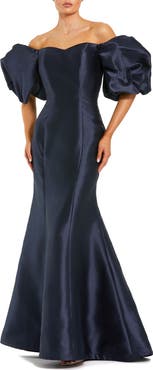 Mac Duggal Petite Sweetheart Off The Shoulder Puff Sleeve Gown