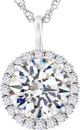 Bliss Diamond Certified 3 1/2Ct Halo Diamond Pendant 14k Gold Women's Necklace Lab Grown