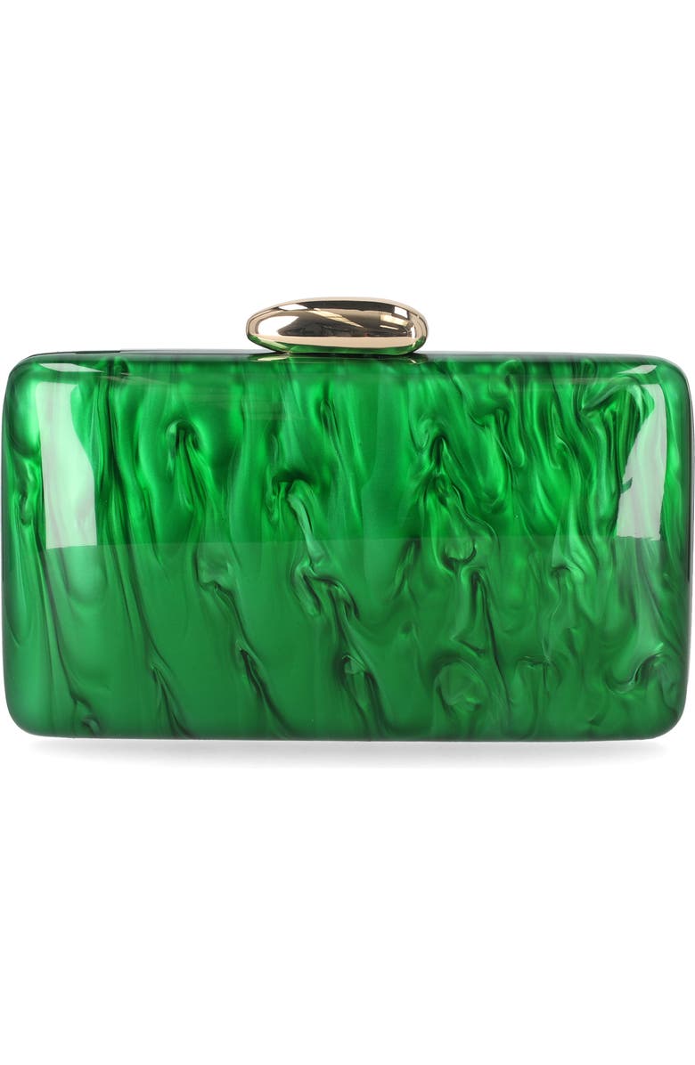 Jessica McClintock June Minaudière Clutch, Alternate, color, Green