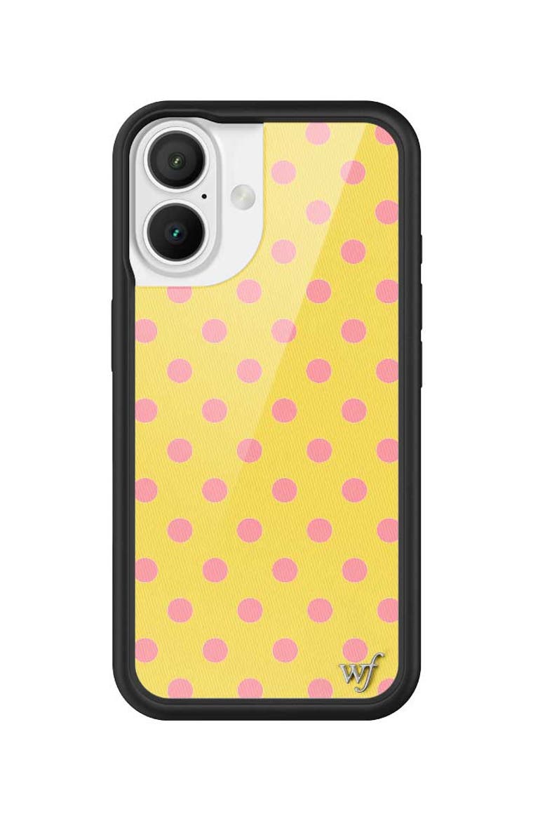 Polka Dot | Yellow and Pink iPhone Case, Alternate, color, Yellow