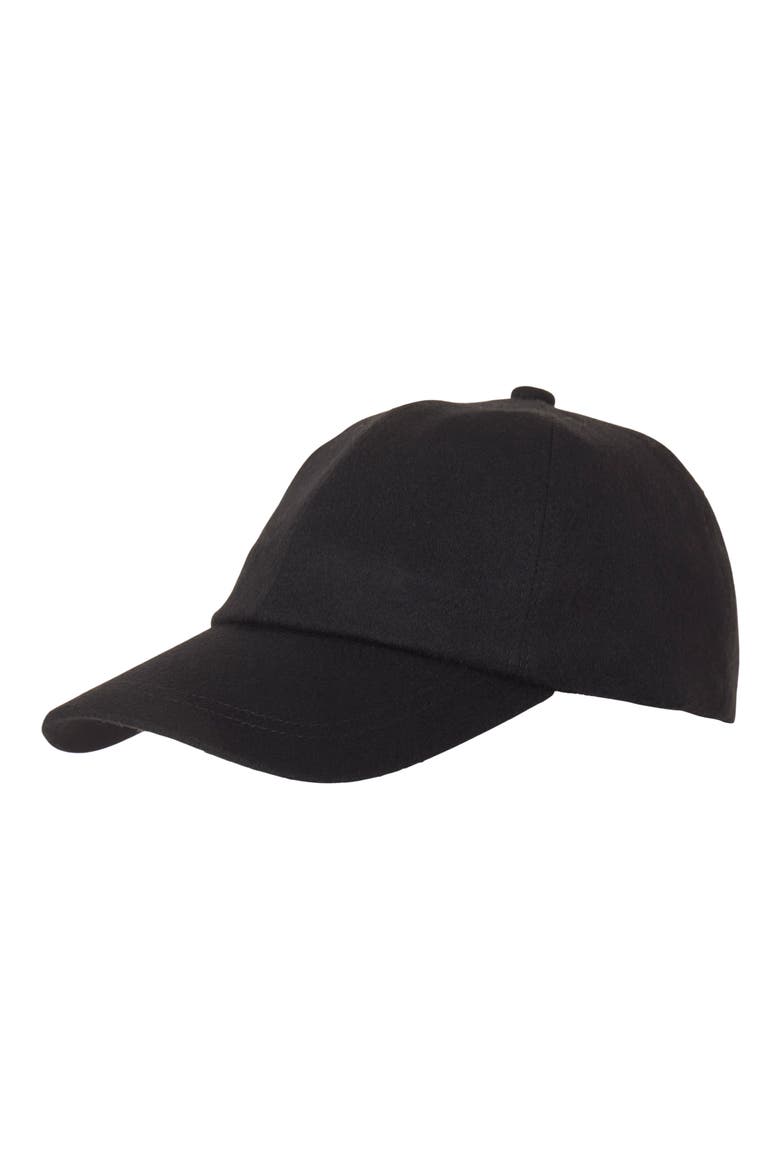 Cashmere Baseball Cap, Main, color, BLACK