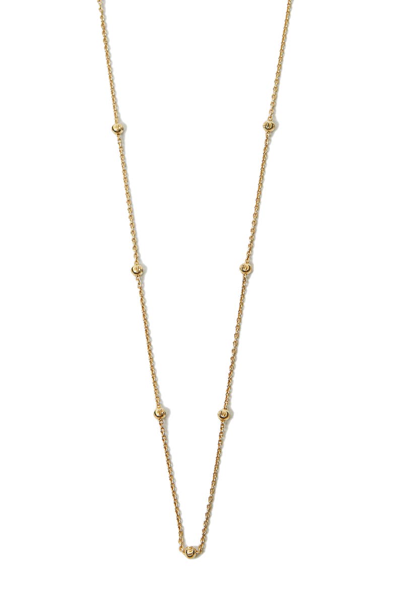 Argento Vivo Sterling Silver Bead Station Necklace, Alternate, color, Gold