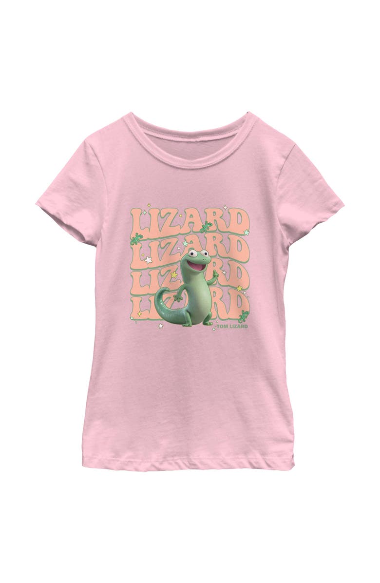 Hoppers Girl's Hoppers Tom Lizard Colorful Star  Graphic T-Shirt, Main, color, Light Pink