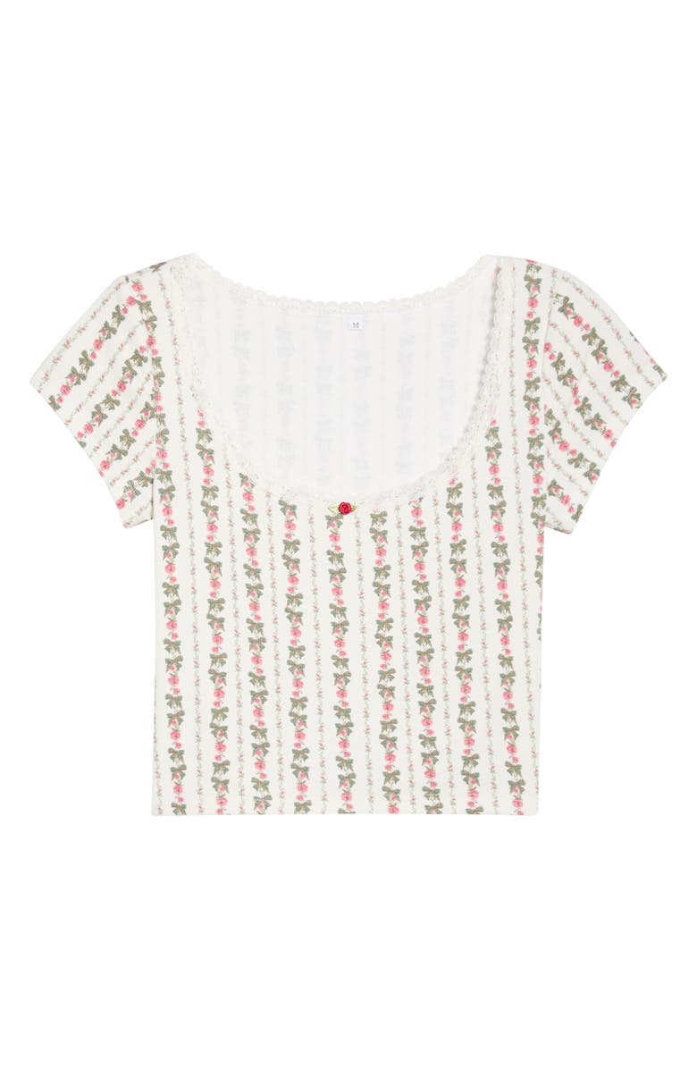 KILO BRAVA Print Short Sleeve Pajama Top, Alternate, color, Heirloom Rose