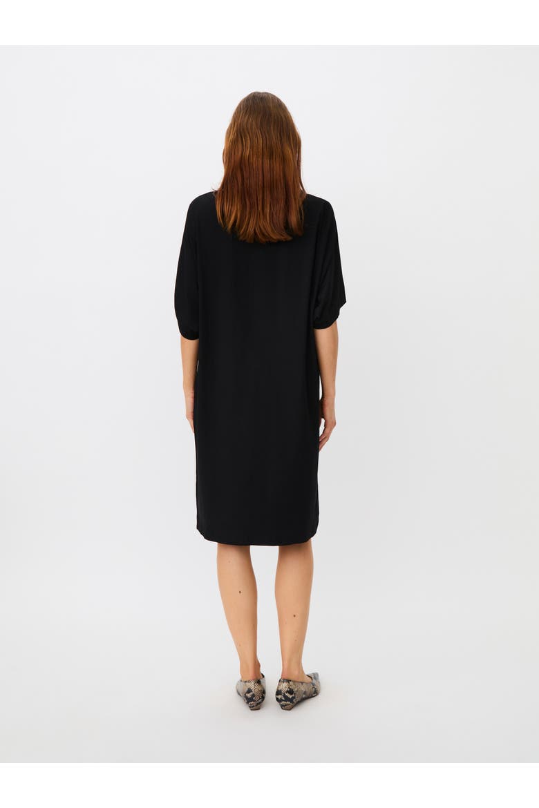 MaNattie Round Neck Draped Jersey Dress, Alternate, color, Black