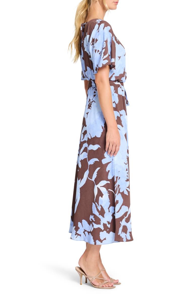 Cloud Blossom Brooke Midi Dress, Alternate, color, BROWN MULTI