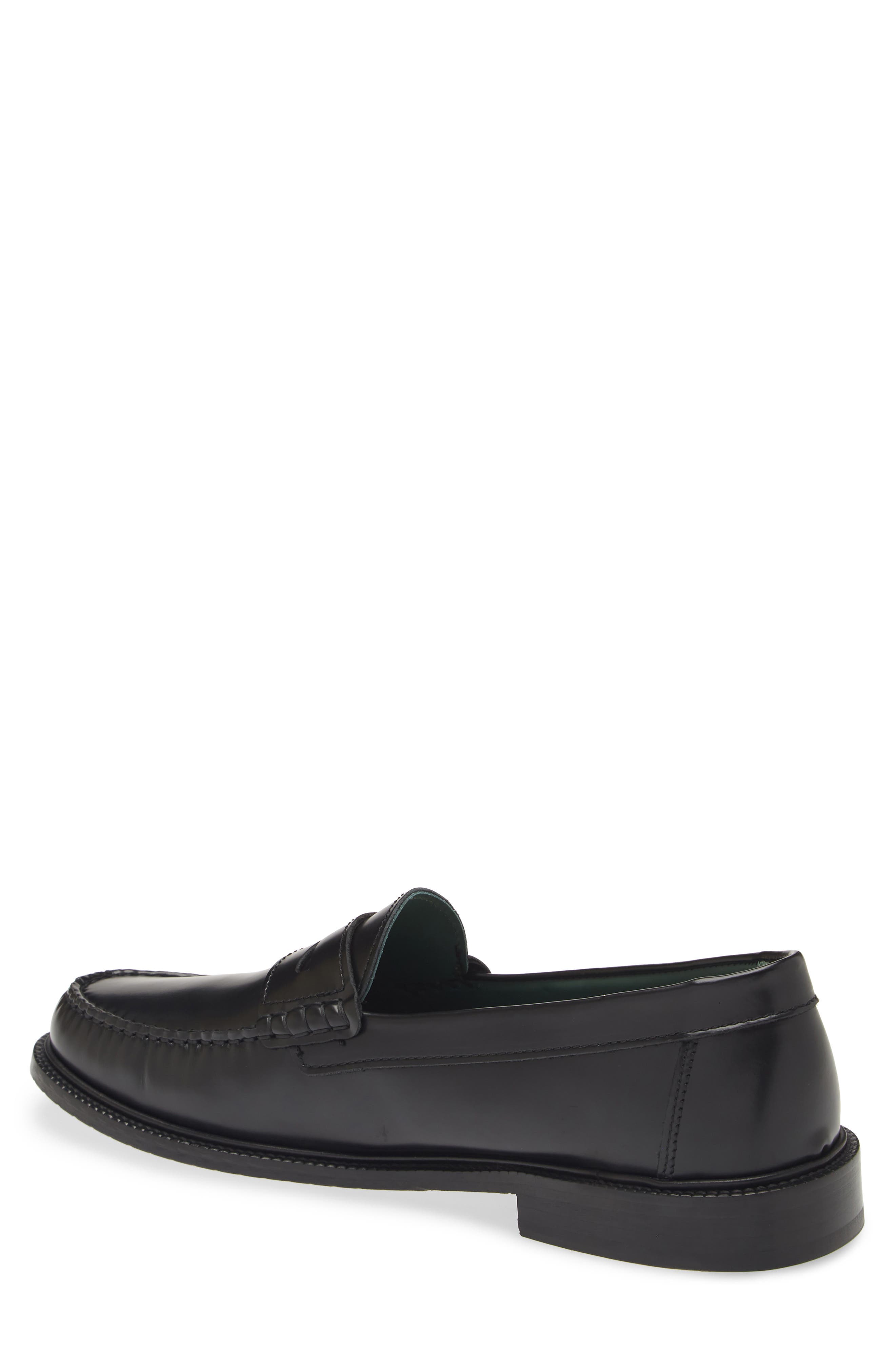 VINNY'S Yardee Penny Loafer, Alternate, color, Black Polido Leather