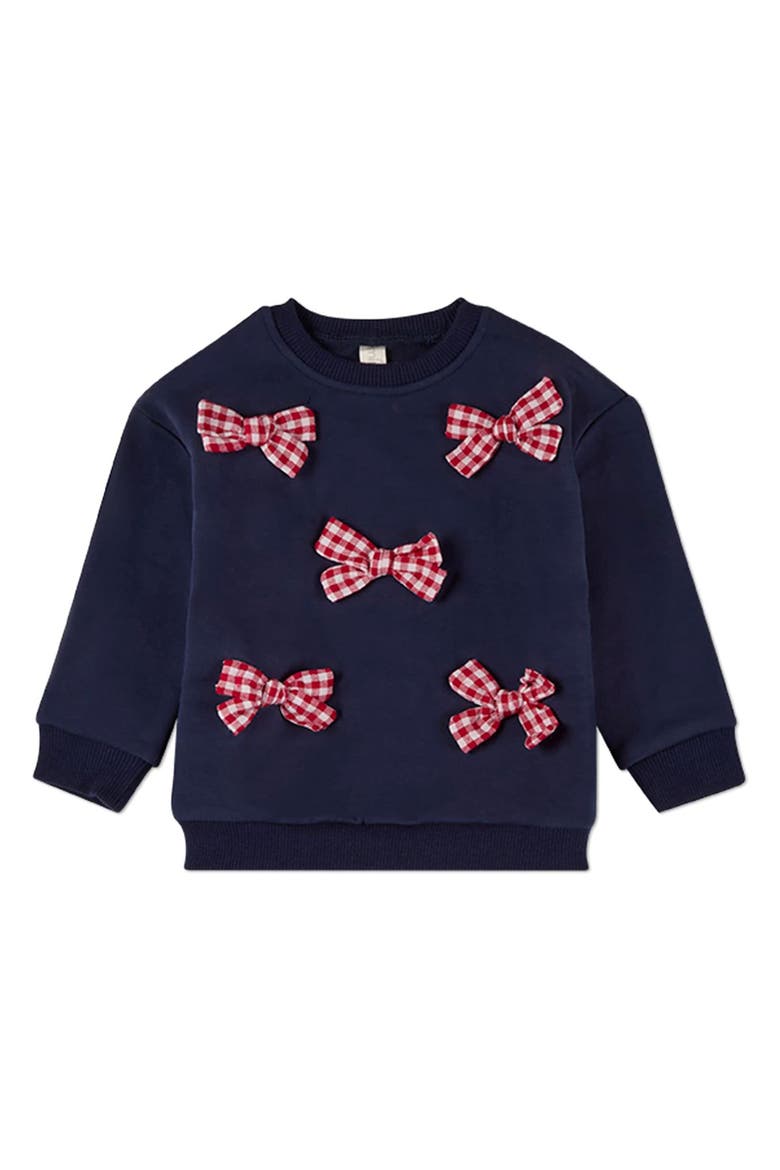 2 Piece The Gingham Bow Sweatshirt and Pants Set, Alternate, color, Navy-Red
