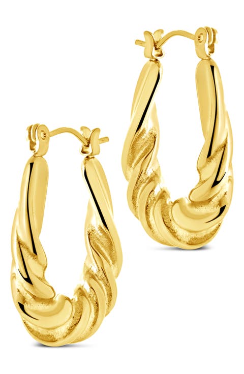 Elena Twisted Tube Hoop Earrings