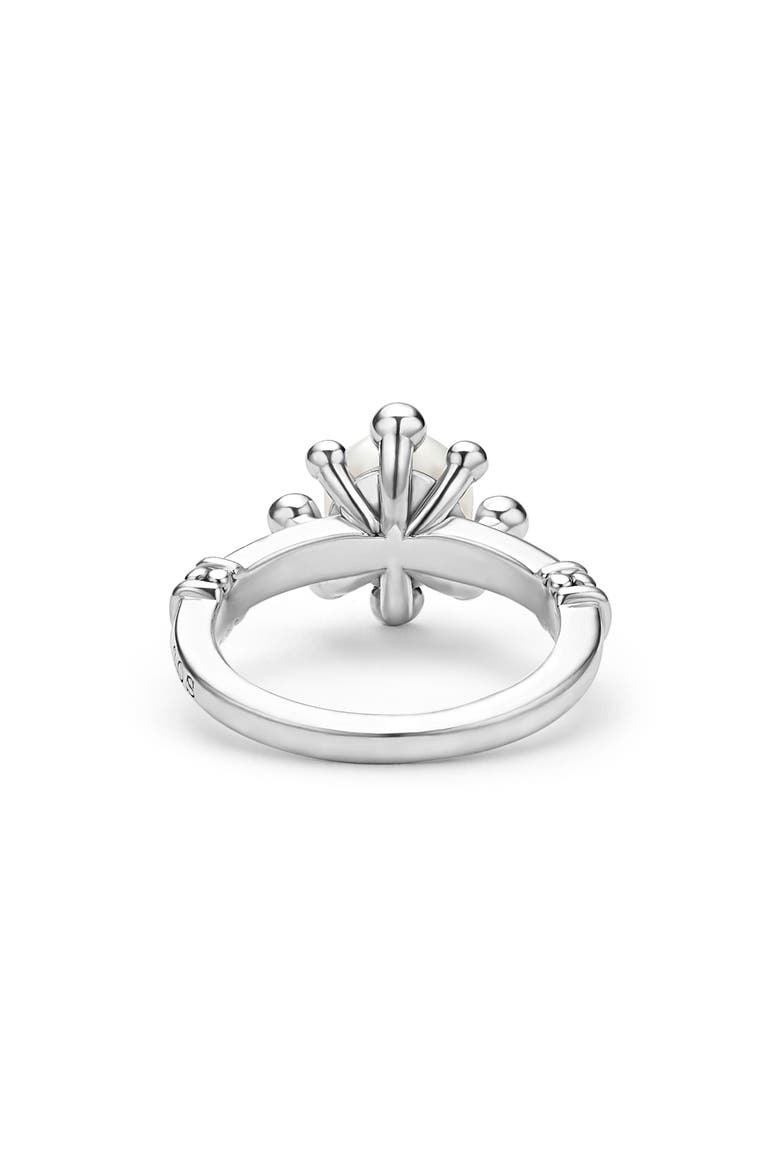 18K Luna Fleur Pearl Floral Ring, Alternate, color, SILVER