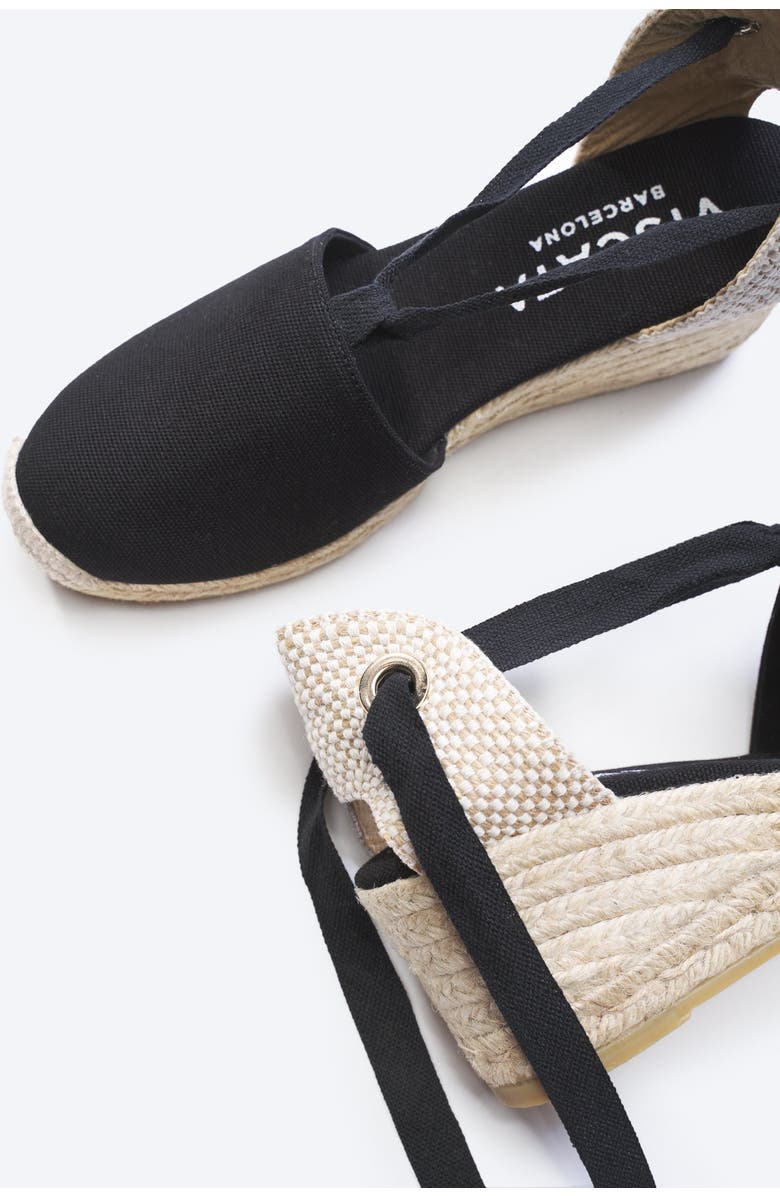 VISCATA Escala Canvas Espadrille Wedges, Alternate, color, Black