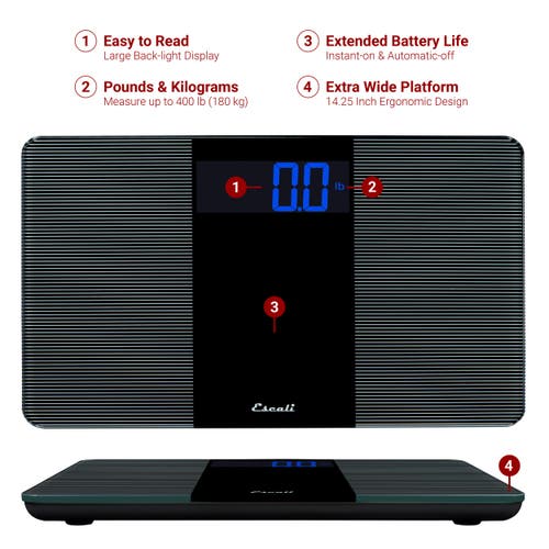 Escali Extra Wide Bathroom Scale In Multi