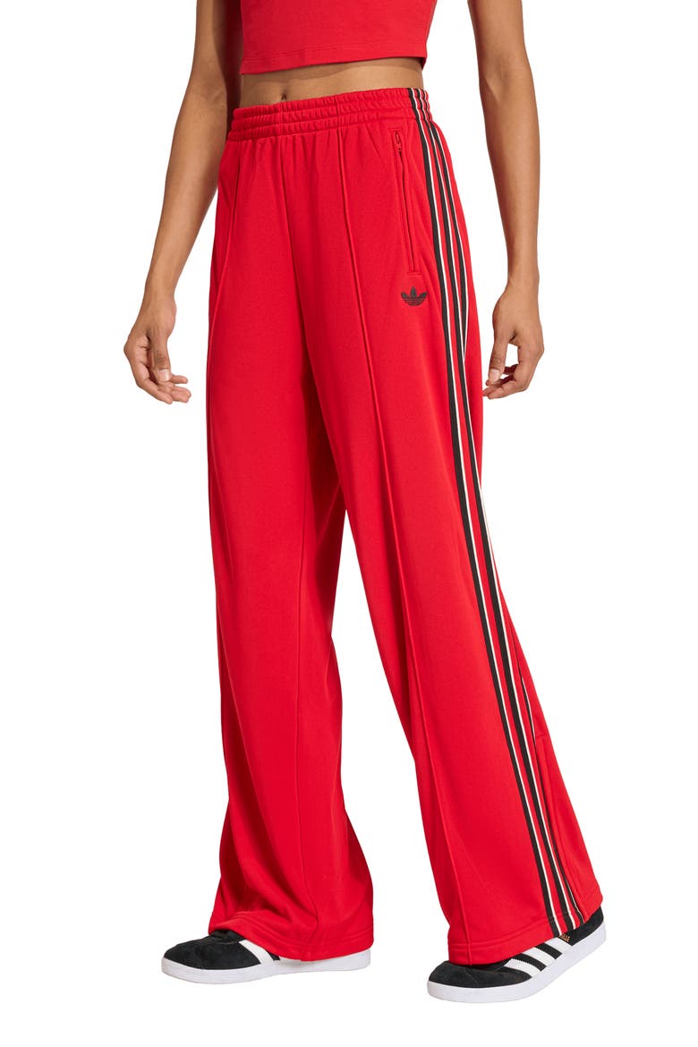 Loose Wide Leg Track Pants, Main, color, BETTER SCARLET/ BLACK
