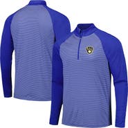 LEVELWEAR Men's Levelwear Royal Milwaukee Brewers Charter Striped Raglan Quarter-Zip Top