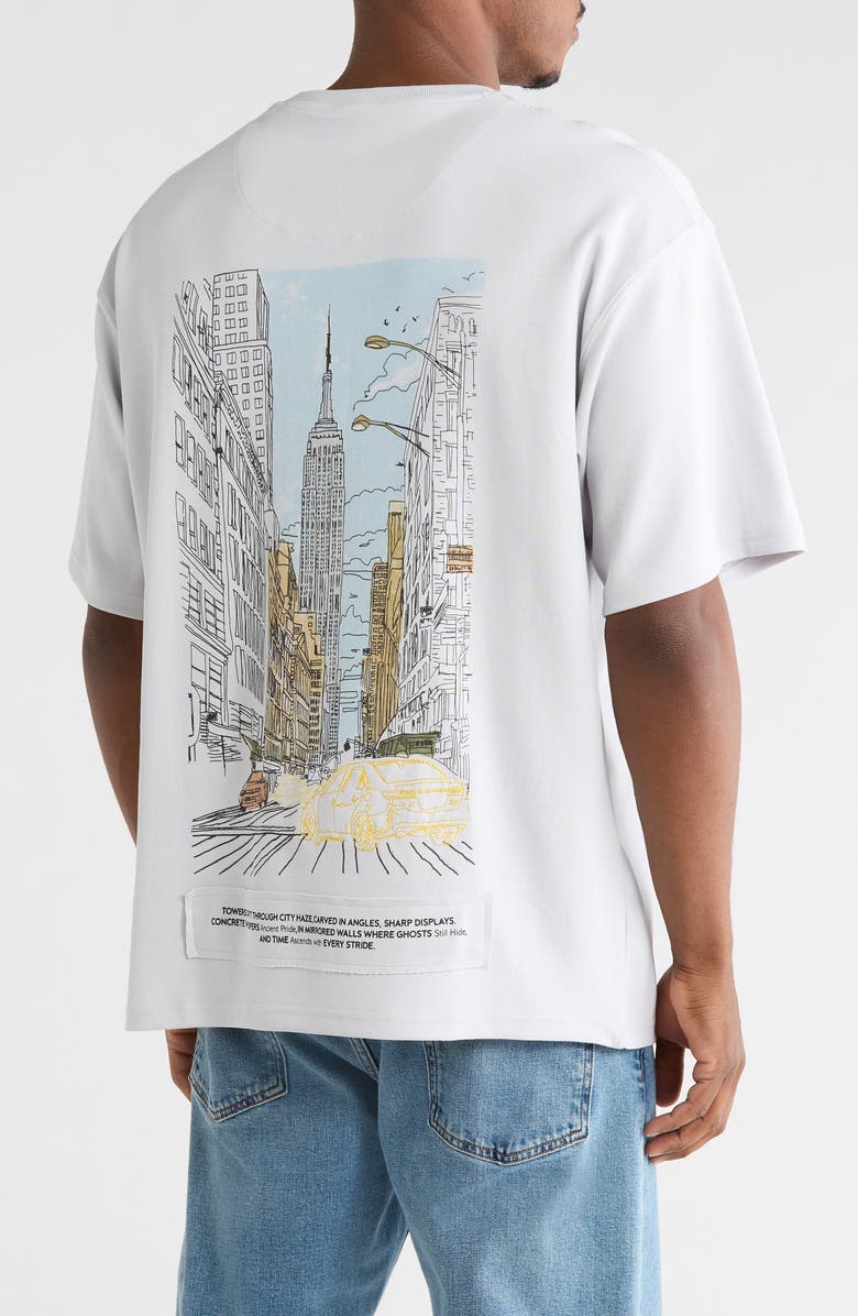 DENIM AND FLOWER Relaxed Fit New York Graphic Tee, Alternate, color, Lt. Gray