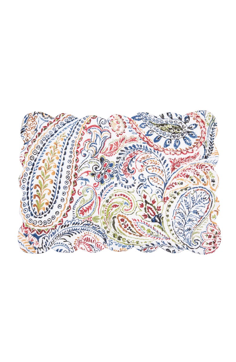 C&F Home Payton Paisley Placemats Set of 6, 13" x 19", Alternate, color, Blue