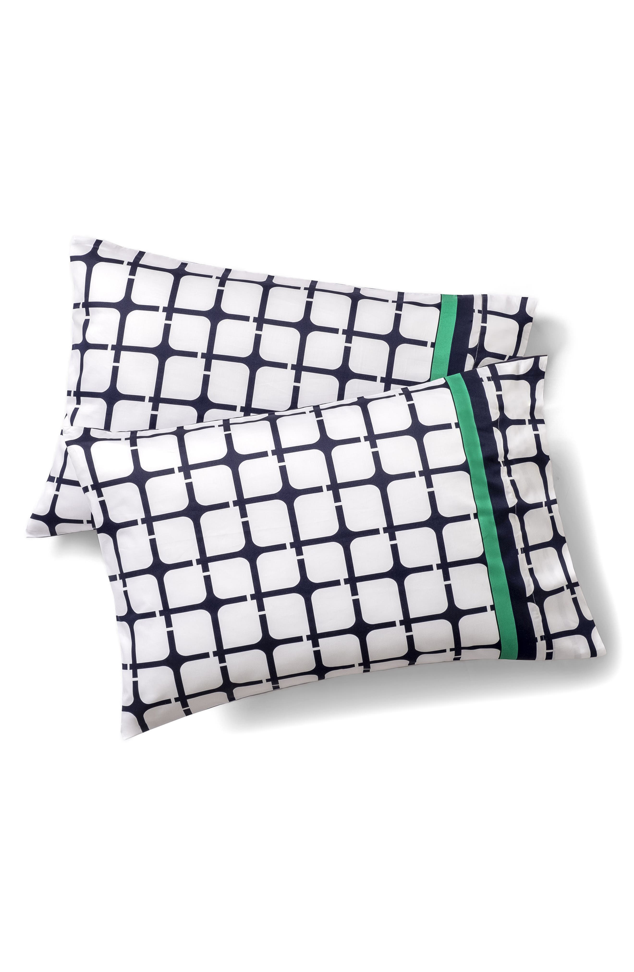 Set of Two Broken Square Print Pillowcases