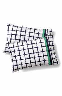 Set of Two Broken Square Print Pillowcases