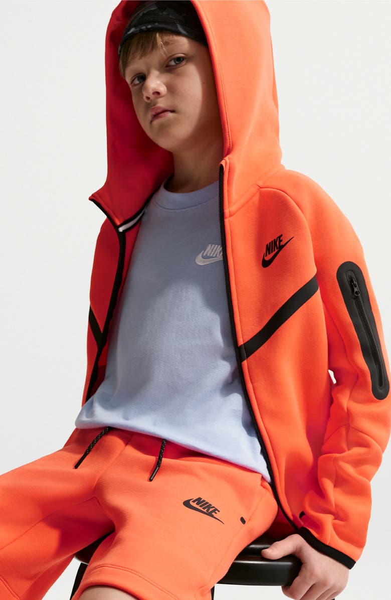 Nike Kids' Fleece Shorts, Alternate, color, Turf Orange/ Black