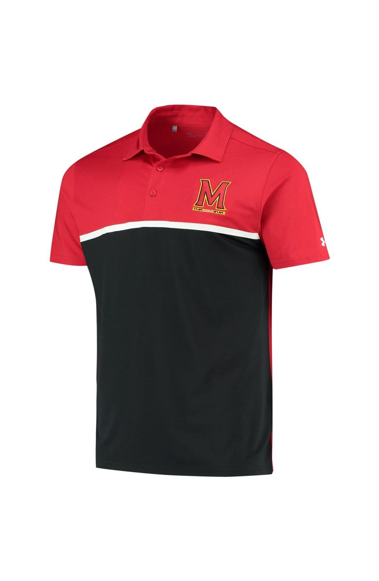 Under Armour Men's Under Armour Black/Red Maryland Terrapins Game Day Performance Polo, Alternate, color, 