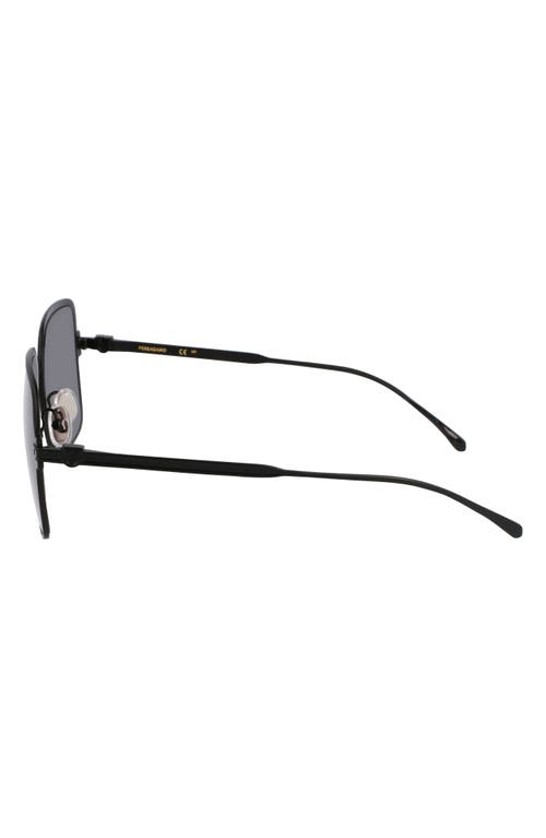 Ferragamo Gancini 57mm Modified Rectangular Sunglasses In Matte Black