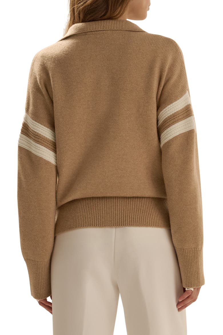 The Grace Polo Sweater, Alternate, color, CAMEL IVORY