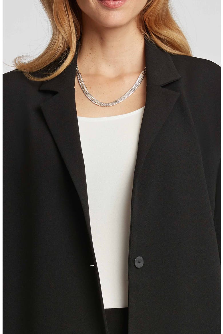 Morgan Crepe Knit Blazer, Alternate, color, BLACK