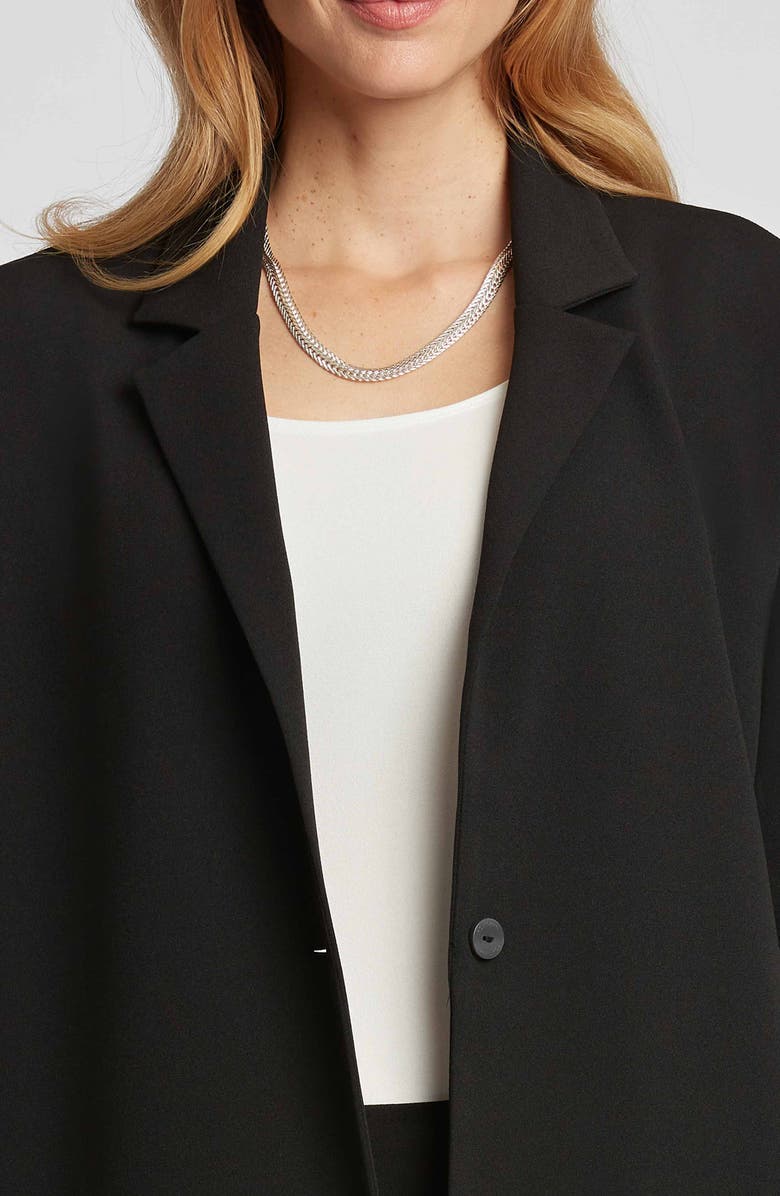 Foxcroft Morgan Crepe Knit Blazer, Alternate, color, Black