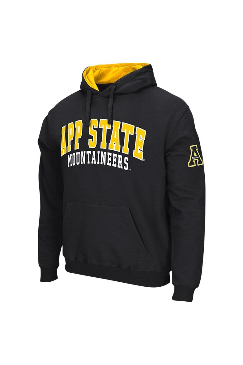 Men's Colosseum Black Appalachian State Mountaineers Double Arch Pullover Hoodie, Alternate, color, Black