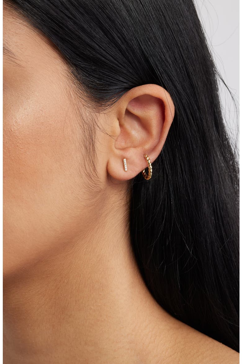 Gift Boxed 6-Pack Huggie Hoop & Stud Earring Set, Alternate, color, CLEAR- GOLD