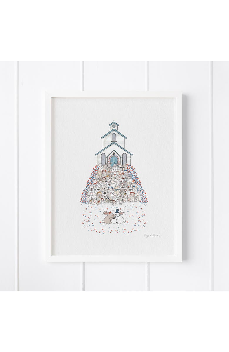 Ramus & Co Bunnies Wedding Framed Museum Quality 8" x 10" Art Print, Main, color, Multicolored