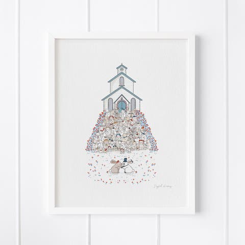 Bunnies Wedding Framed Museum Quality 8" x 10" Art Print