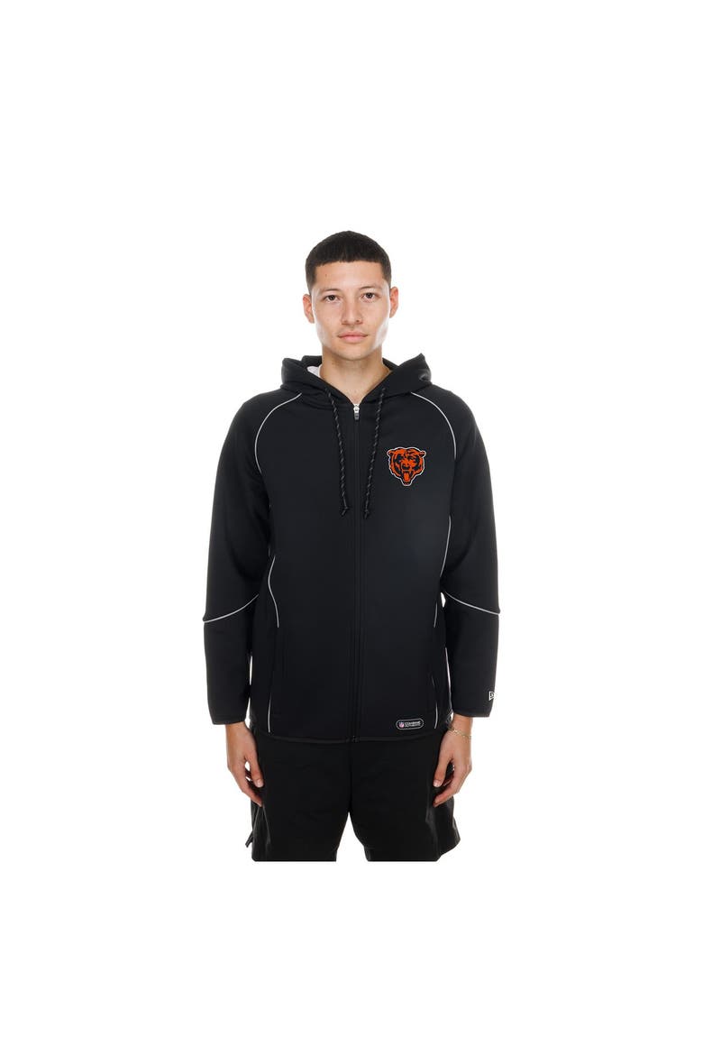 Men's New Era  Black Chicago Bears Combine Authentic Raglan Full-Zip Hoodie, Main, color, Black