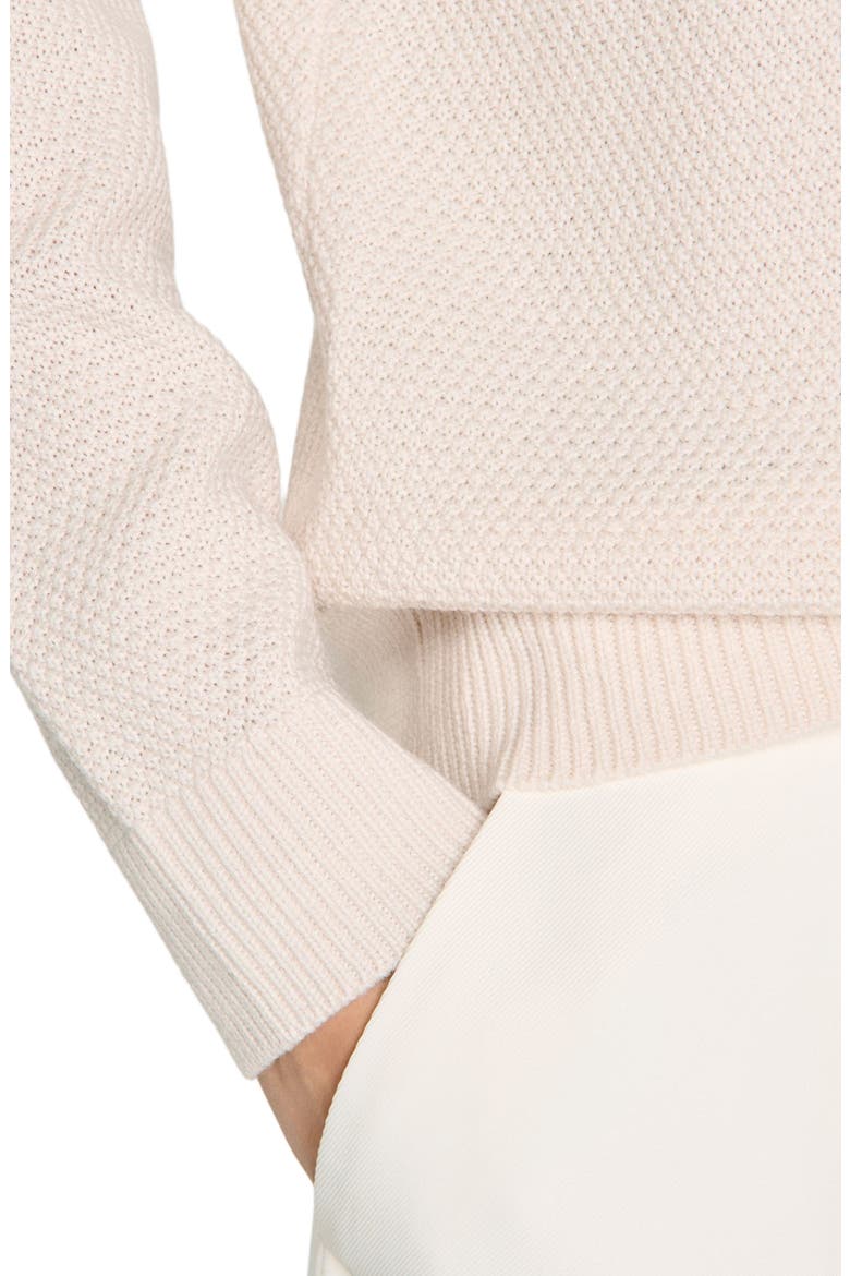 Crew-neck sweater in seed stitch, Alternate, color, Ecru