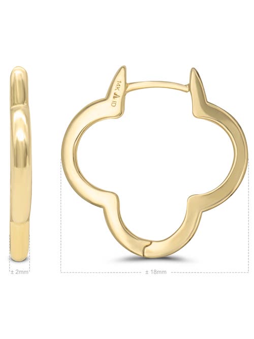 Devata Clover Hoop Earrings In Gold