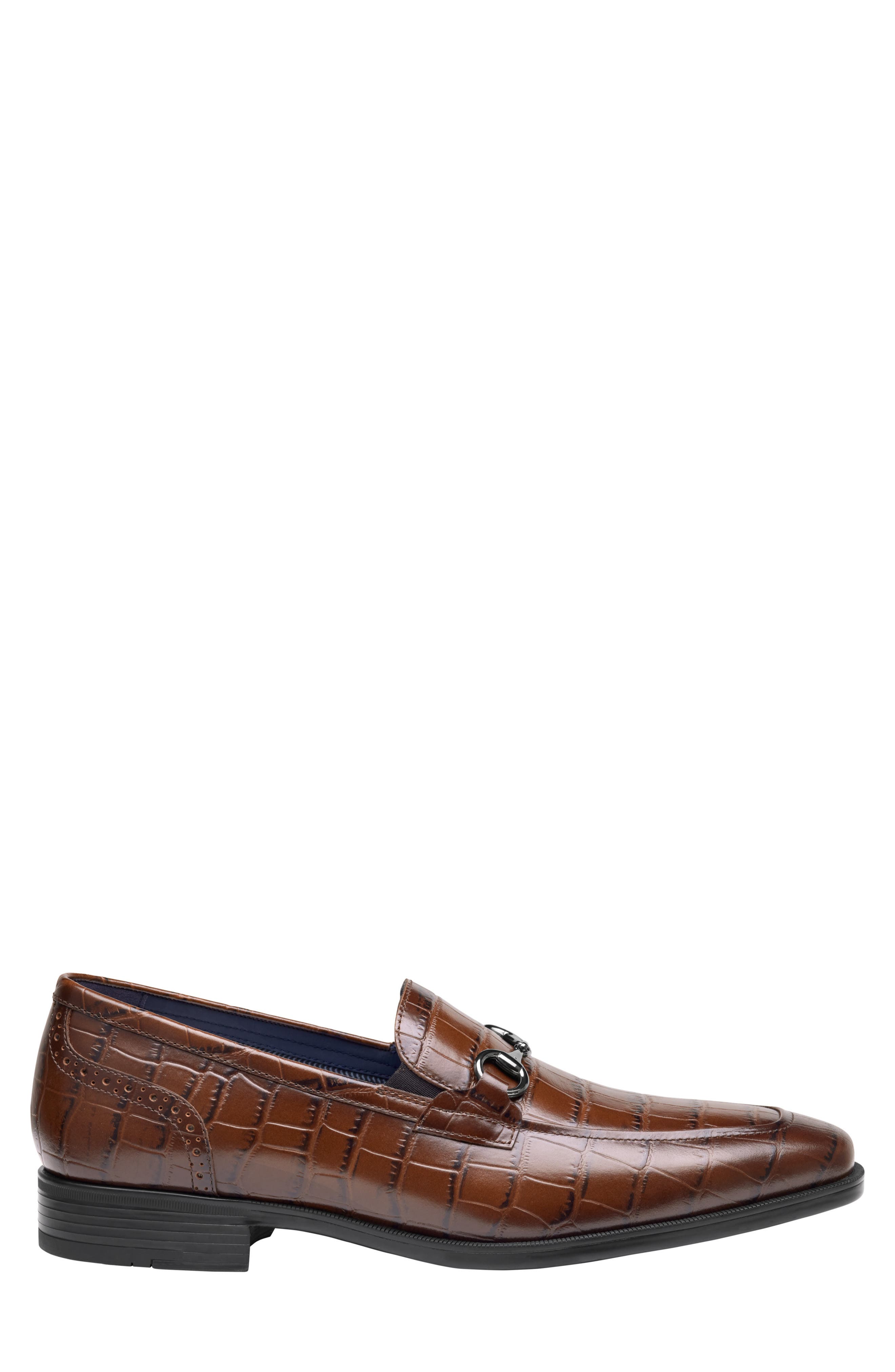 Gibbons Croc Embossed Bit Loafer, Alternate, color, MAHOGANY CROC EMBOSSED GRAIN