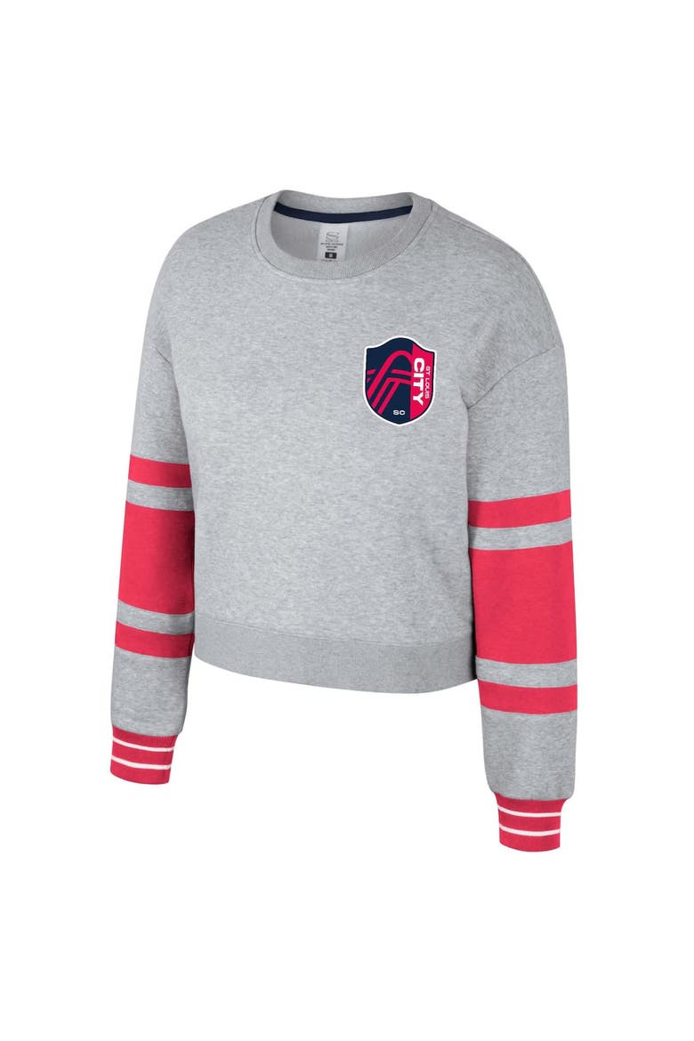 Women's Stadium Essentials Heather Gray St. Louis City SC Scrimmage Cropped Pullover Sweatshirt, Alternate, color, Heather Gray