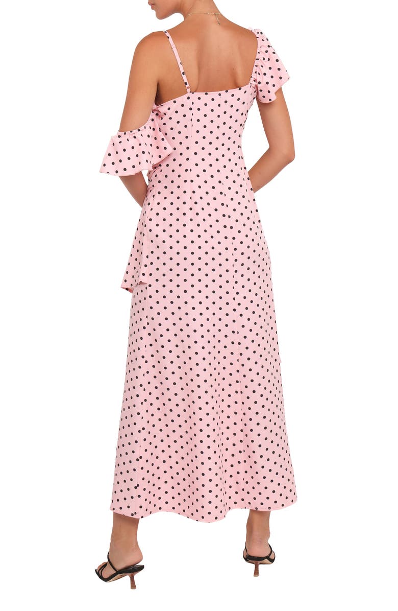 Petal & Pup Adelina Polka Dot Asymmetric Cocktail Dress, Alternate, color, Pink Polka Dot