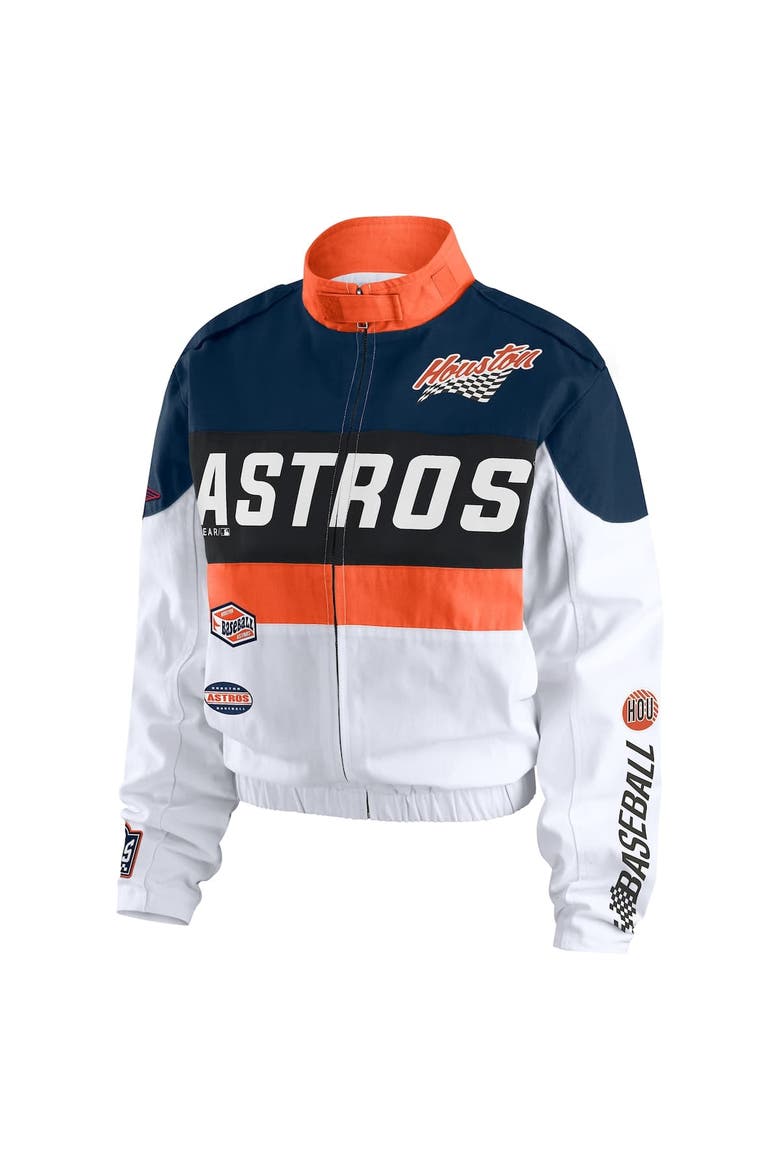 Women's WEAR by Erin Andrews  Orange/White Houston Astros Racing Full-Zip Jacket, Alternate, color, Orange